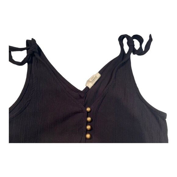 a.n.a Tank Flowy Tie Shoulder Halter Top V-Neck V-Back Basic Shirt Black XS - Picture 6 of 12